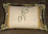 Embroidered Pillow with Banding
